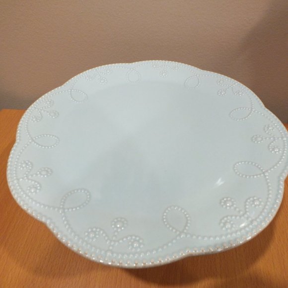 Lenox French Perle Ice Blue Pedestal Cake Plate - Picture 2 of 6